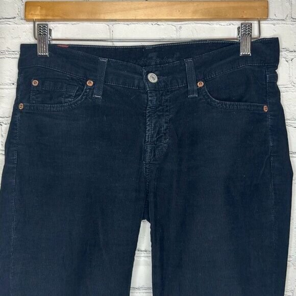 7 for all Mankind Womens Black Corduroy Pants size 26 cut # 717017 - Picture 2 of 10